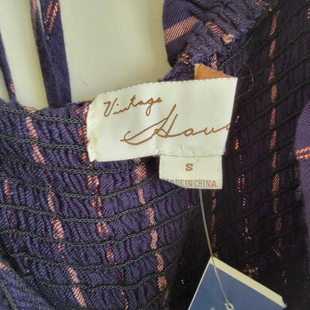 Vintage Havana Off Shoulder Striped Bodycon Mini Dress - Picture 3 of 3